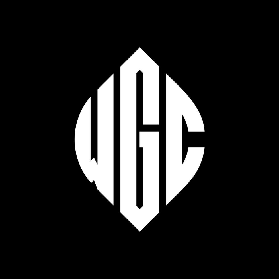 design de logotipo de carta de círculo wgc com forma de círculo e elipse. letras de elipse wgc com estilo tipográfico. as três iniciais formam um logotipo circular. wgc círculo emblema abstrato monograma carta marca vetor. vetor