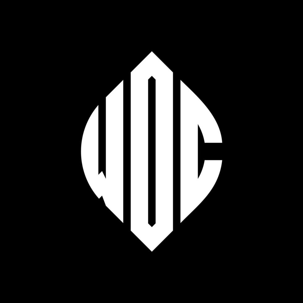 design de logotipo de carta de círculo woc com forma de círculo e elipse. letras de elipse woc com estilo tipográfico. as três iniciais formam um logotipo circular. woc círculo emblema abstrato monograma carta marca vetor. vetor