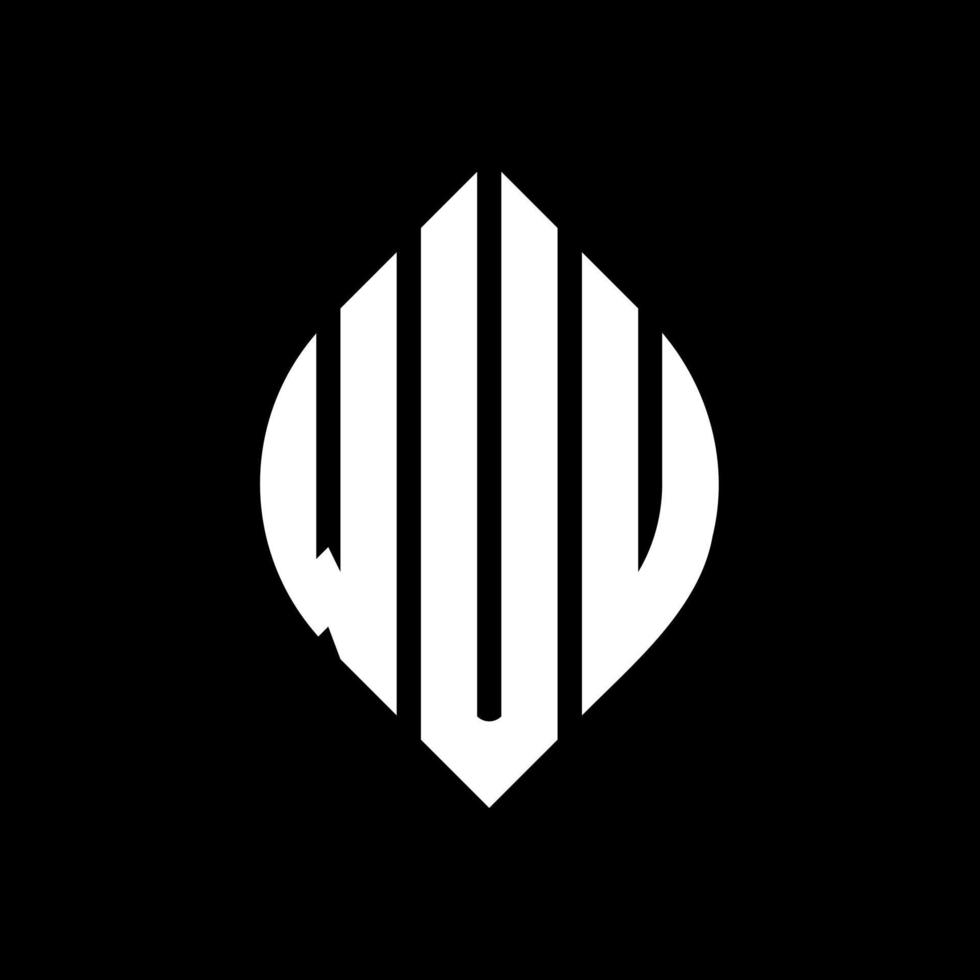 design de logotipo de carta de círculo wuu com forma de círculo e elipse. letras de elipse wuu com estilo tipográfico. as três iniciais formam um logotipo circular. wuu círculo emblema abstrato monograma carta marca vetor. vetor