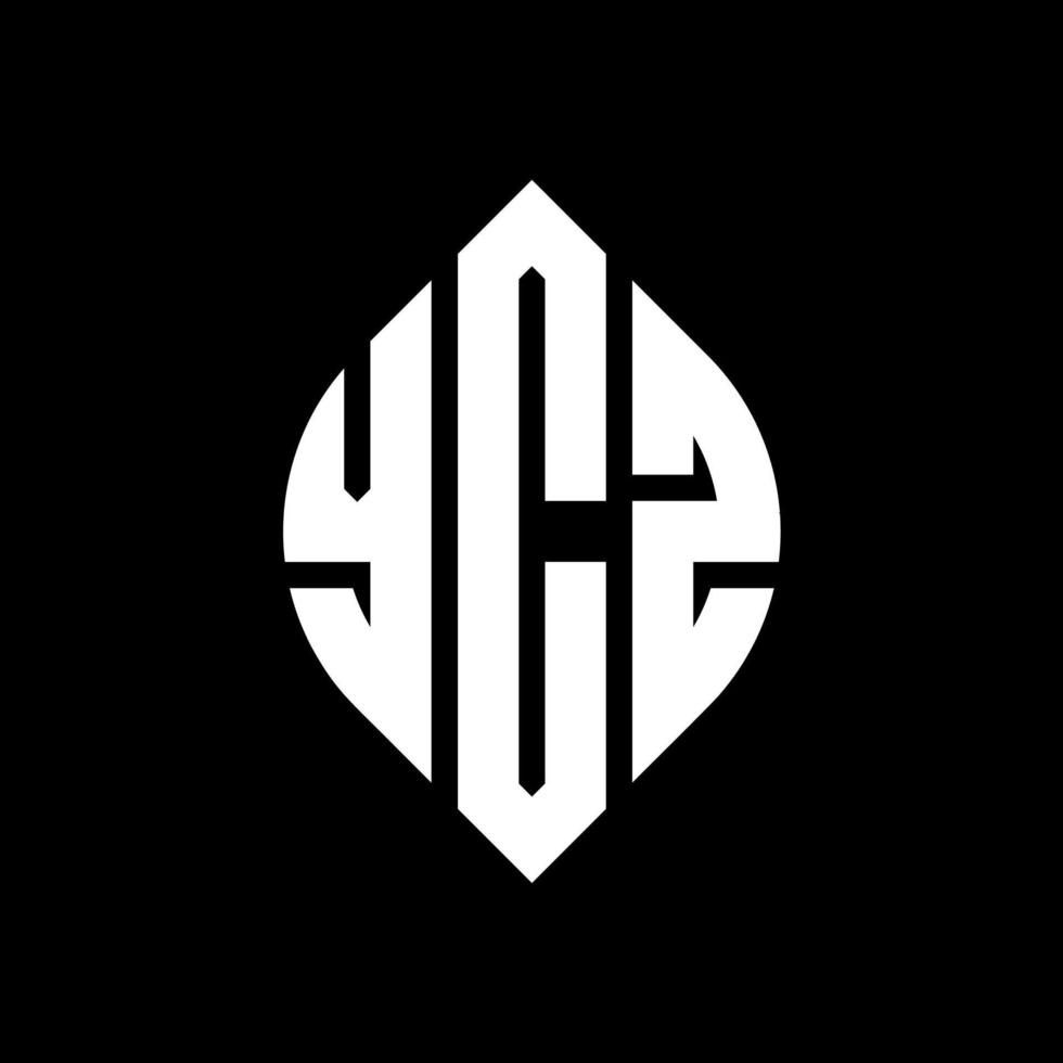 design de logotipo de carta de círculo ycz com forma de círculo e elipse. letras de elipse ycz com estilo tipográfico. as três iniciais formam um logotipo circular. ycz círculo emblema abstrato monograma carta marca vetor. vetor