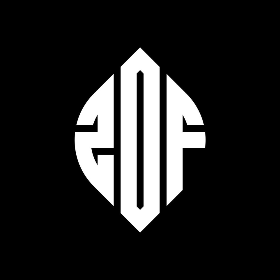 design de logotipo de letra de círculo zdf com forma de círculo e elipse. letras de elipse zdf com estilo tipográfico. as três iniciais formam um logotipo circular. Zdf círculo emblema abstrato monograma carta marca vetor. vetor