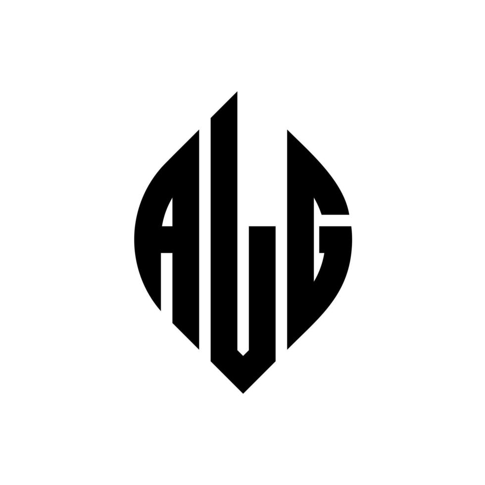 alg design de logotipo de carta círculo com forma de círculo e elipse. letras de elipse alg com estilo tipográfico. as três iniciais formam um logotipo circular. alg círculo emblema abstrato monograma carta marca vetor. vetor