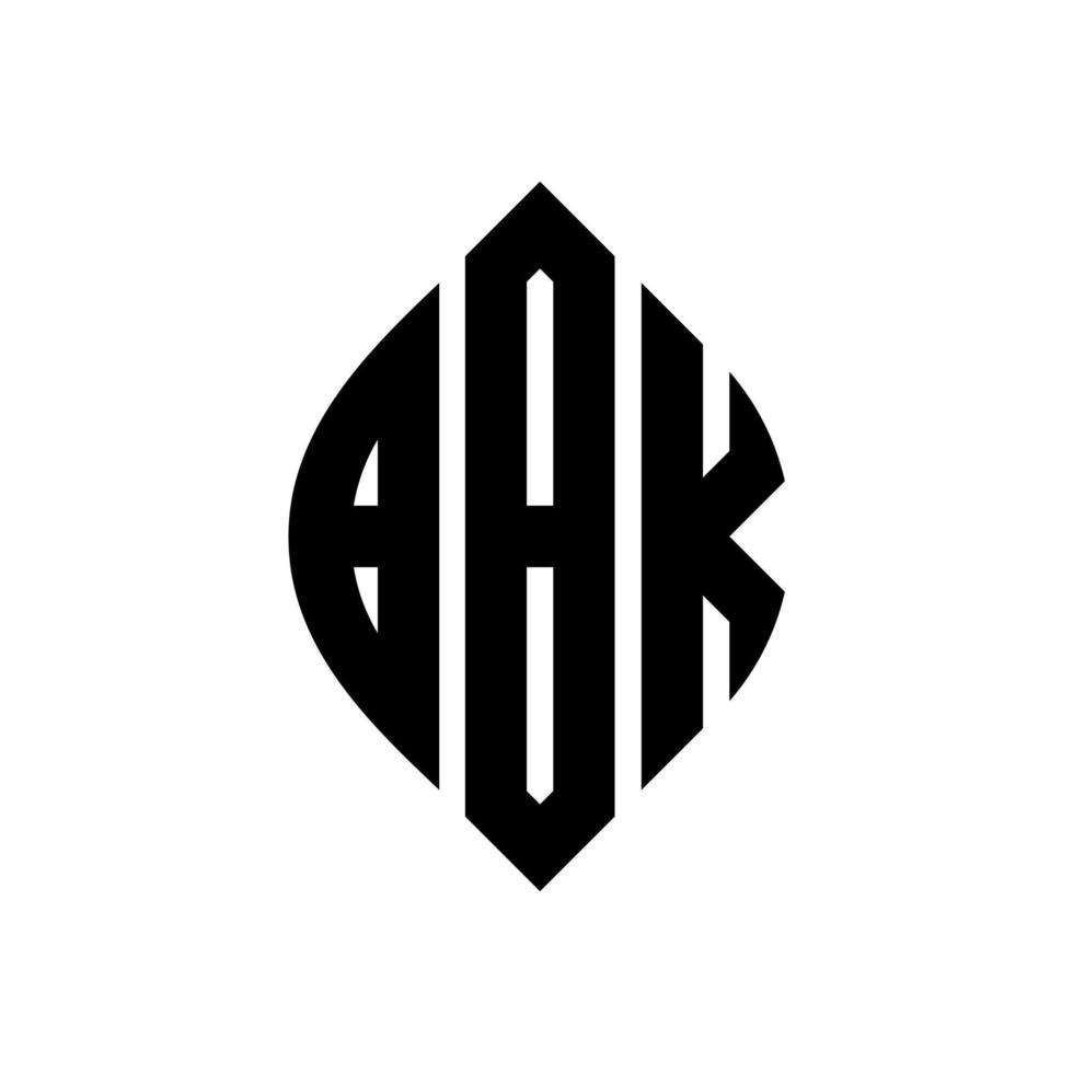 design de logotipo de letra de círculo bbk com forma de círculo e elipse. letras de elipse bbk com estilo tipográfico. as três iniciais formam um logotipo circular. bbk círculo emblema abstrato monograma carta marca vetor. vetor