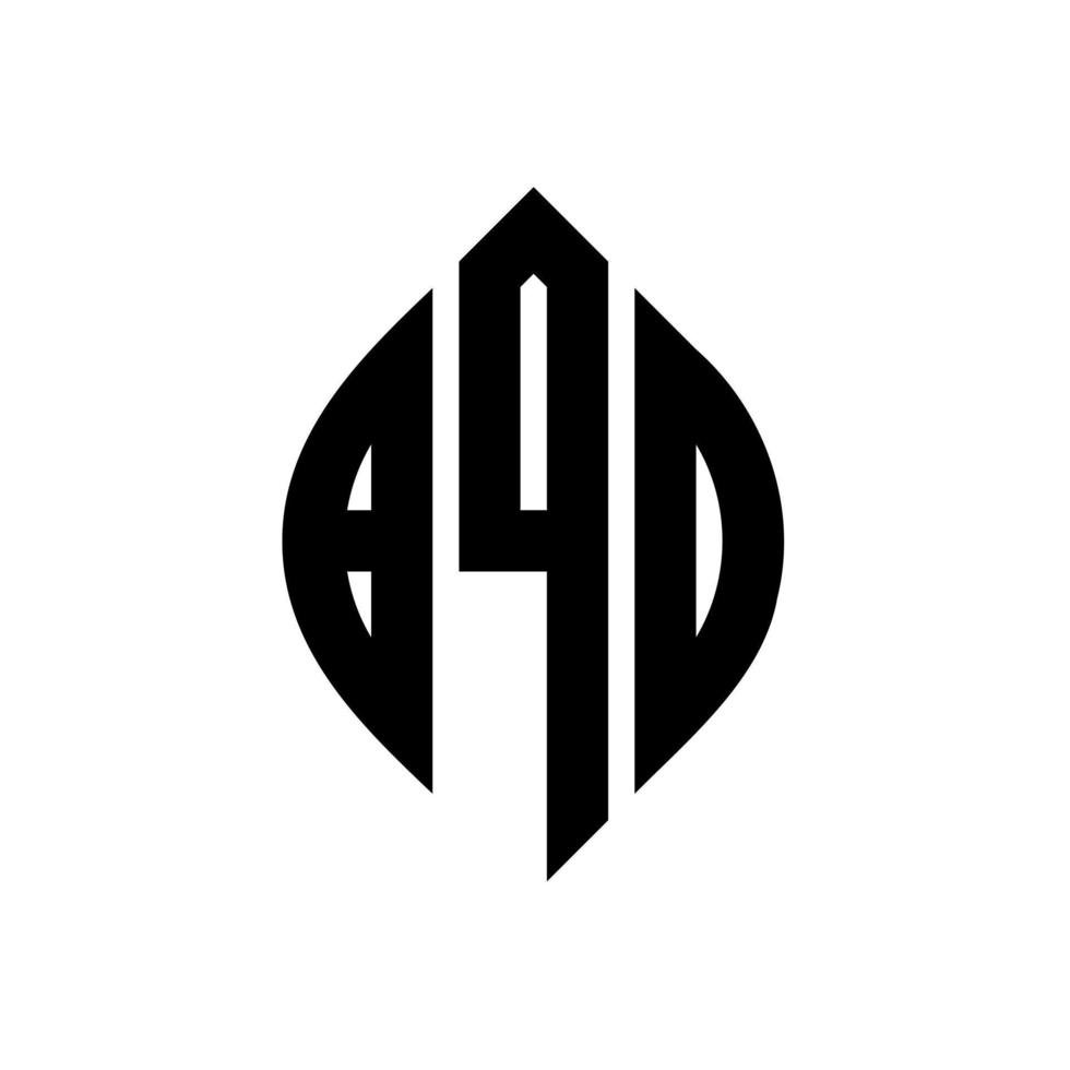 design de logotipo de letra de círculo bqd com forma de círculo e elipse. letras de elipse bqd com estilo tipográfico. as três iniciais formam um logotipo circular. bqd círculo emblema abstrato monograma carta marca vetor. vetor