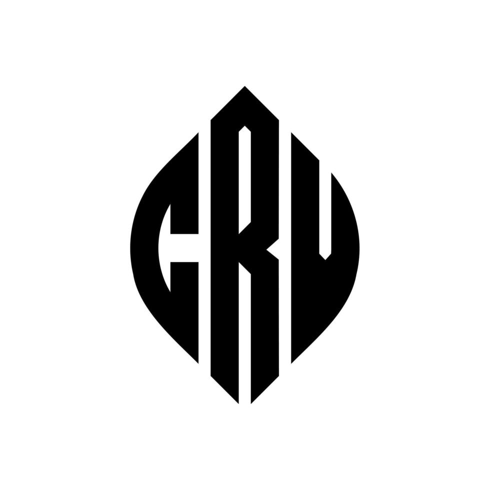 design de logotipo de carta de círculo crv com forma de círculo e elipse. crv letras de elipse com estilo tipográfico. as três iniciais formam um logotipo circular. crv círculo emblema abstrato monograma carta marca vetor. vetor