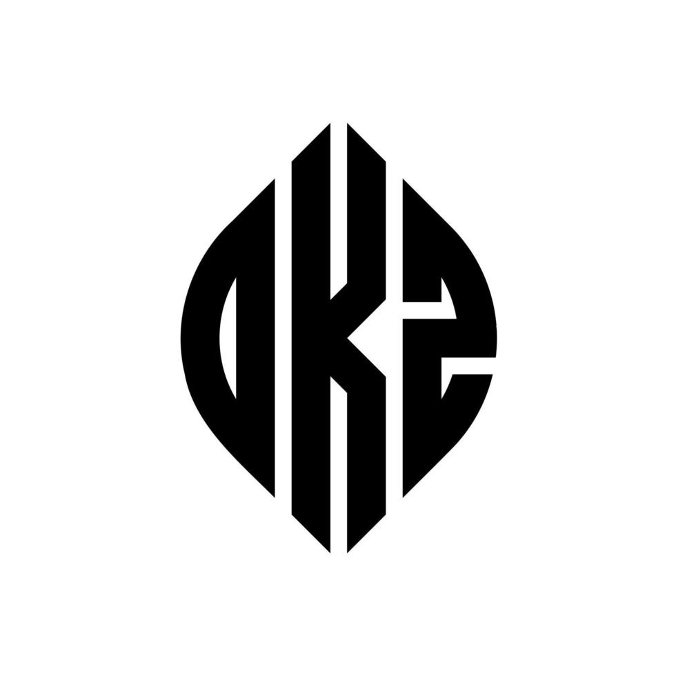 design de logotipo de letra de círculo dkz com forma de círculo e elipse. letras de elipse dkz com estilo tipográfico. as três iniciais formam um logotipo circular. dkz círculo emblema abstrato monograma carta marca vetor. vetor