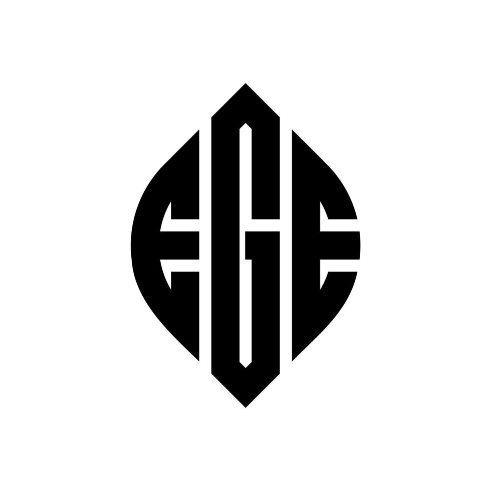design de logotipo de carta de círculo ege com forma de círculo e elipse. letras de elipse ege com estilo tipográfico. as três iniciais formam um logotipo circular. Ege círculo emblema abstrato monograma carta marca vetor. vetor