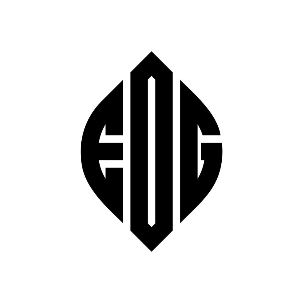 design de logotipo de letra de círculo eog com forma de círculo e elipse. letras de elipse eog com estilo tipográfico. as três iniciais formam um logotipo circular. eog círculo emblema abstrato monograma carta marca vetor. vetor