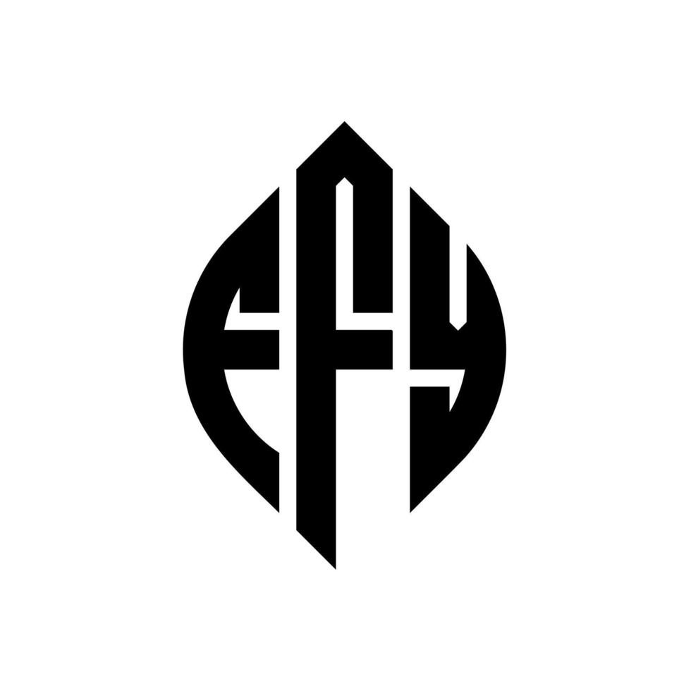 design de logotipo de carta de círculo ffy com forma de círculo e elipse. letras de elipse ffy com estilo tipográfico. as três iniciais formam um logotipo circular. ffy círculo emblema abstrato monograma carta marca vetor. vetor