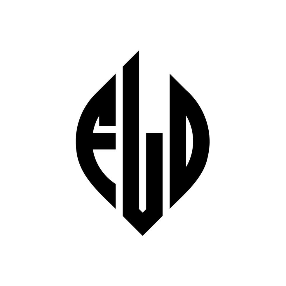 fld design de logotipo de carta de círculo com forma de círculo e elipse. letras de elipse fld com estilo tipográfico. as três iniciais formam um logotipo circular. fld círculo emblema abstrato monograma carta marca vetor. vetor