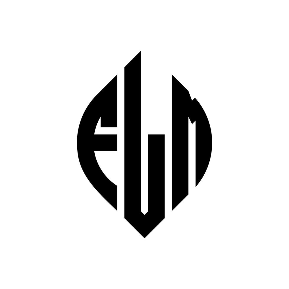 design de logotipo de carta de círculo flm com forma de círculo e elipse. letras de elipse flm com estilo tipográfico. as três iniciais formam um logotipo circular. flm círculo emblema abstrato monograma carta marca vetor. vetor