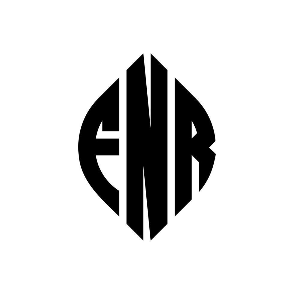 design de logotipo de carta de círculo fnr com forma de círculo e elipse. letras de elipse fnr com estilo tipográfico. as três iniciais formam um logotipo circular. fnr círculo emblema abstrato monograma carta marca vetor. vetor