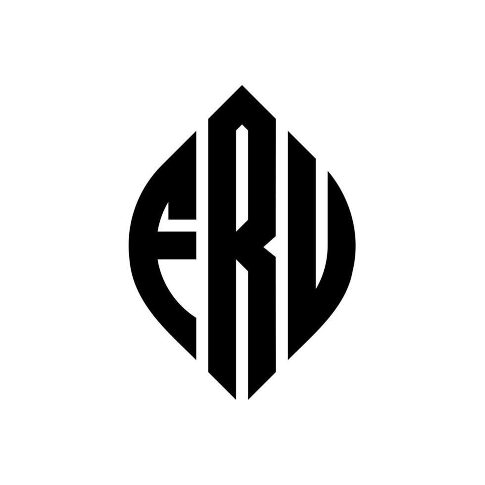 design de logotipo de carta círculo fru com forma de círculo e elipse. letras de elipse fru com estilo tipográfico. as três iniciais formam um logotipo circular. fru círculo emblema abstrato monograma carta marca vetor. vetor