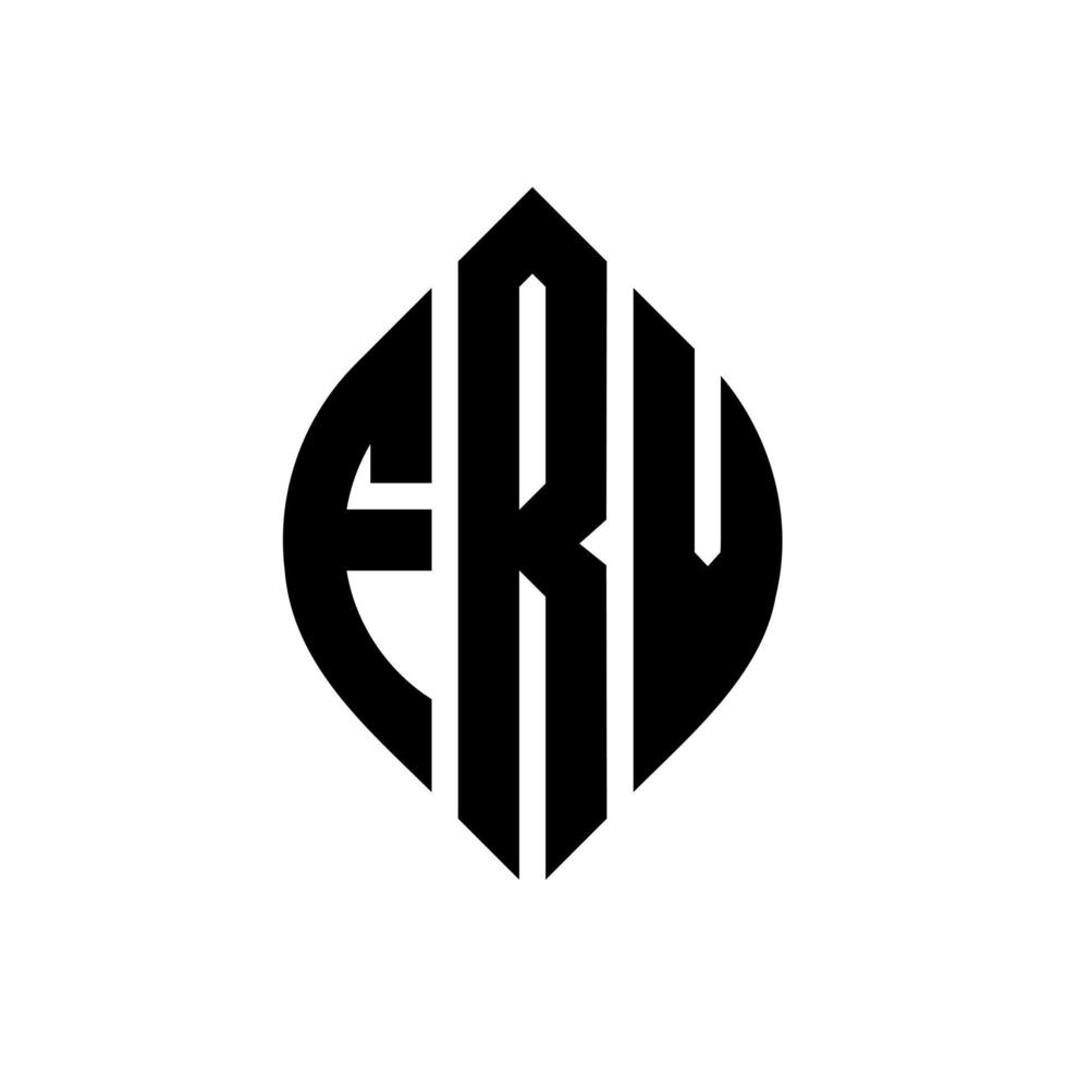 design de logotipo de letra de círculo frv com forma de círculo e elipse. letras de elipse frv com estilo tipográfico. as três iniciais formam um logotipo circular. frv círculo emblema abstrato monograma carta marca vetor. vetor