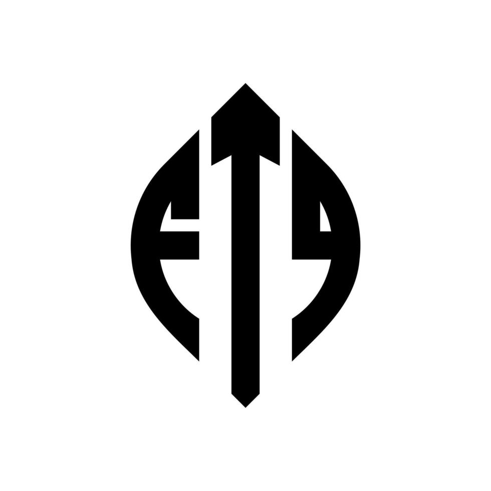 design de logotipo de letra de círculo ftq com forma de círculo e elipse. letras de elipse ftq com estilo tipográfico. as três iniciais formam um logotipo circular. ftq círculo emblema abstrato monograma carta marca vetor. vetor