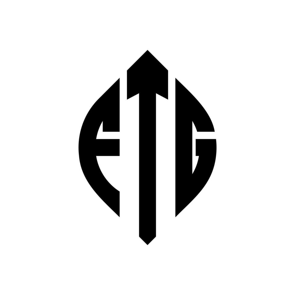 design de logotipo de letra de círculo ftg com forma de círculo e elipse. letras de elipse ftg com estilo tipográfico. as três iniciais formam um logotipo circular. ftg círculo emblema abstrato monograma carta marca vetor. vetor