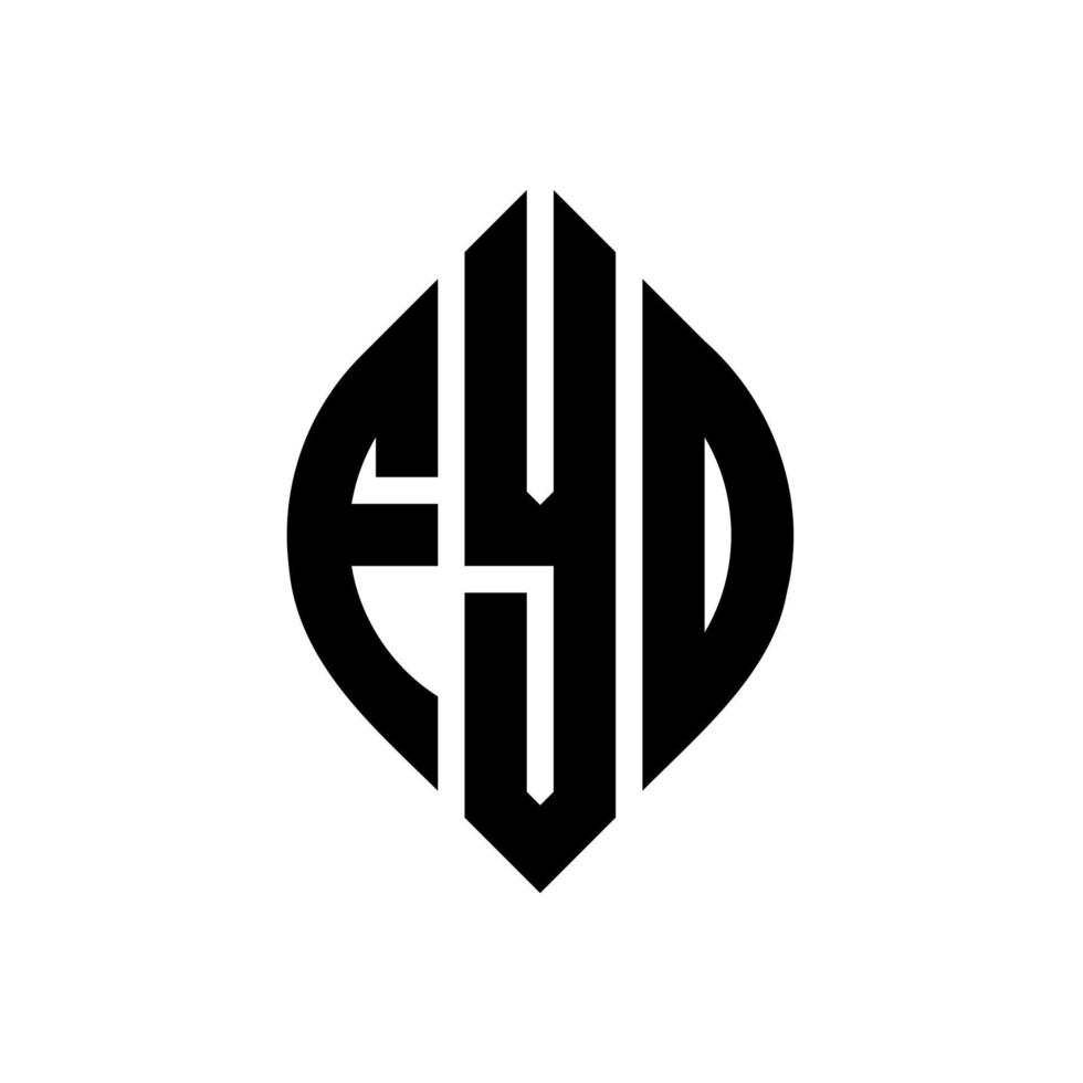 design de logotipo de carta de círculo fyd com forma de círculo e elipse. letras de elipse fyd com estilo tipográfico. as três iniciais formam um logotipo circular. fyd círculo emblema abstrato monograma carta marca vetor. vetor