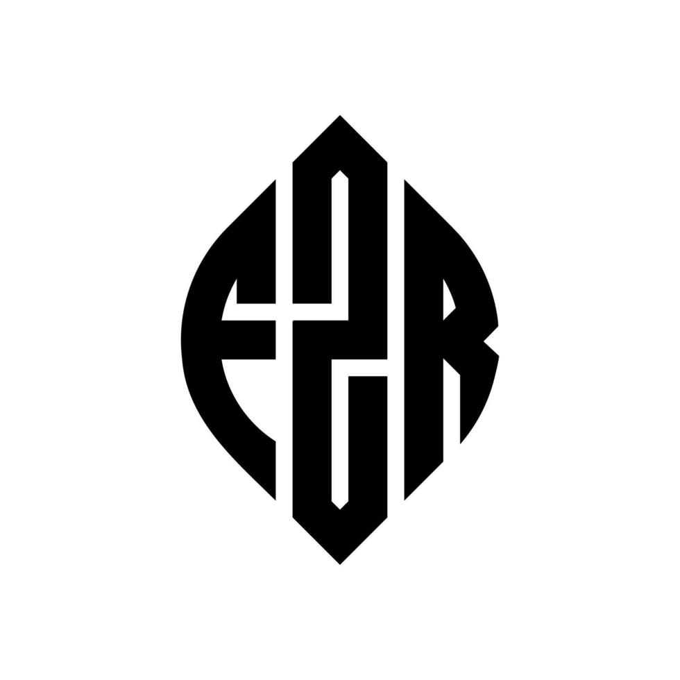 design de logotipo de carta de círculo fzr com forma de círculo e elipse. letras de elipse fzr com estilo tipográfico. as três iniciais formam um logotipo circular. fzr círculo emblema abstrato monograma carta marca vetor. vetor