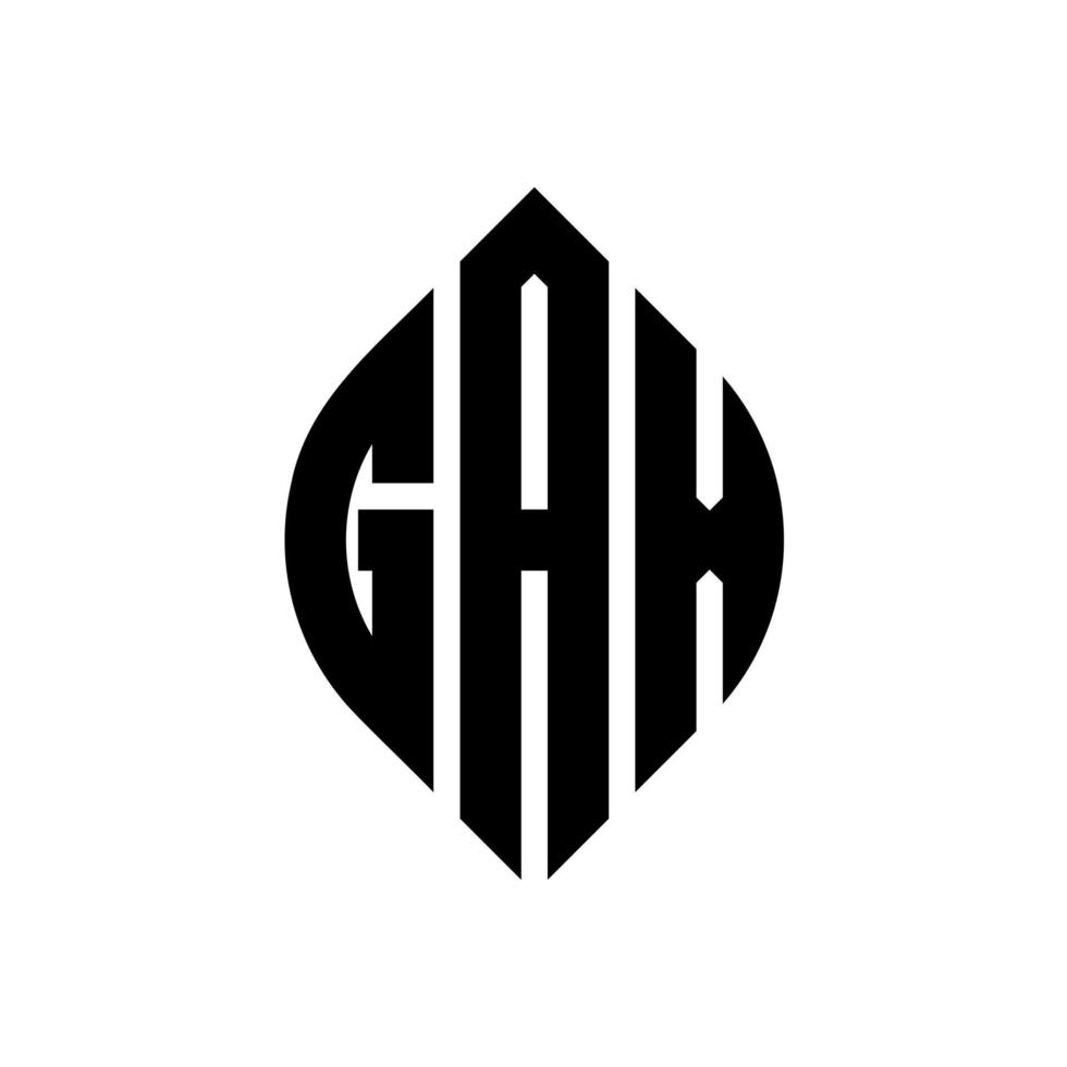 gax design de logotipo de carta de círculo com forma de círculo e elipse. letras de elipse gax com estilo tipográfico. as três iniciais formam um logotipo circular. gax círculo emblema abstrato monograma carta marca vetor. vetor