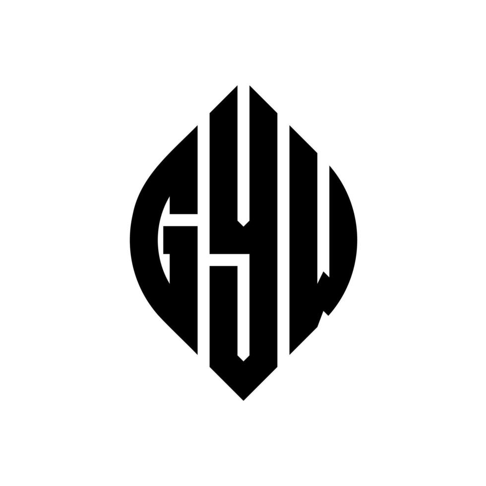 gyw design de logotipo de carta de círculo com forma de círculo e elipse. letras de elipse gyw com estilo tipográfico. as três iniciais formam um logotipo circular. gyw círculo emblema abstrato monograma carta marca vetor. vetor