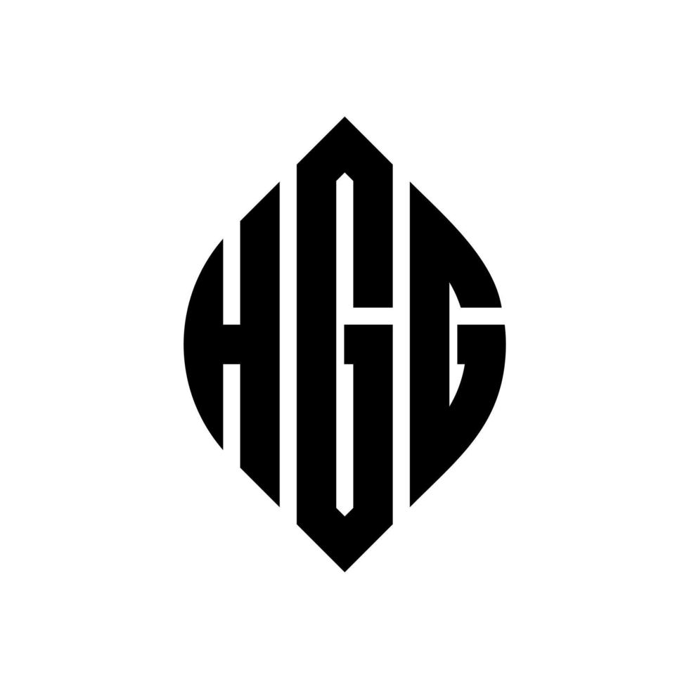 design de logotipo de letra de círculo hgg com forma de círculo e elipse. letras de elipse hgg com estilo tipográfico. as três iniciais formam um logotipo circular. hgg círculo emblema abstrato monograma carta marca vetor. vetor