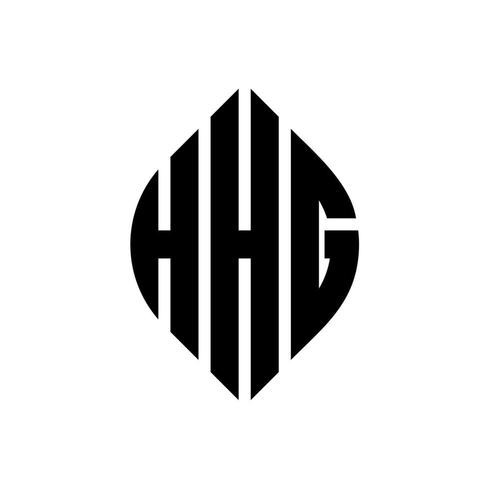 design de logotipo de letra de círculo hhg com forma de círculo e elipse. letras de elipse hhg com estilo tipográfico. as três iniciais formam um logotipo circular. hhg círculo emblema abstrato monograma carta marca vetor. vetor