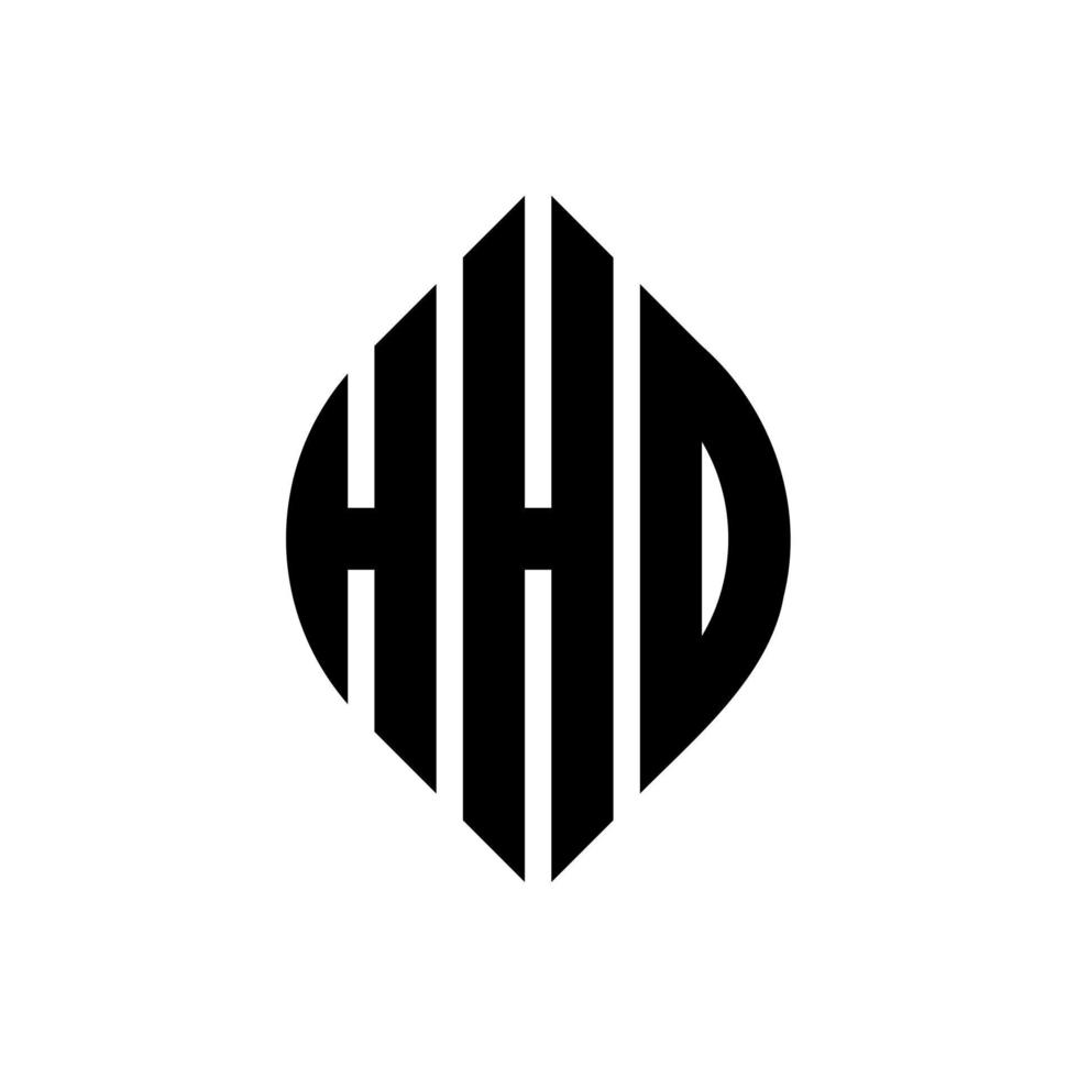 hho design de logotipo de carta de círculo com forma de círculo e elipse. letras de elipse hho com estilo tipográfico. as três iniciais formam um logotipo circular. hho círculo emblema abstrato monograma carta marca vetor. vetor