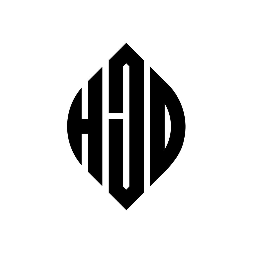 design de logotipo de letra de círculo hjd com forma de círculo e elipse. letras de elipse hjd com estilo tipográfico. as três iniciais formam um logotipo circular. hjd círculo emblema abstrato monograma carta marca vetor. vetor