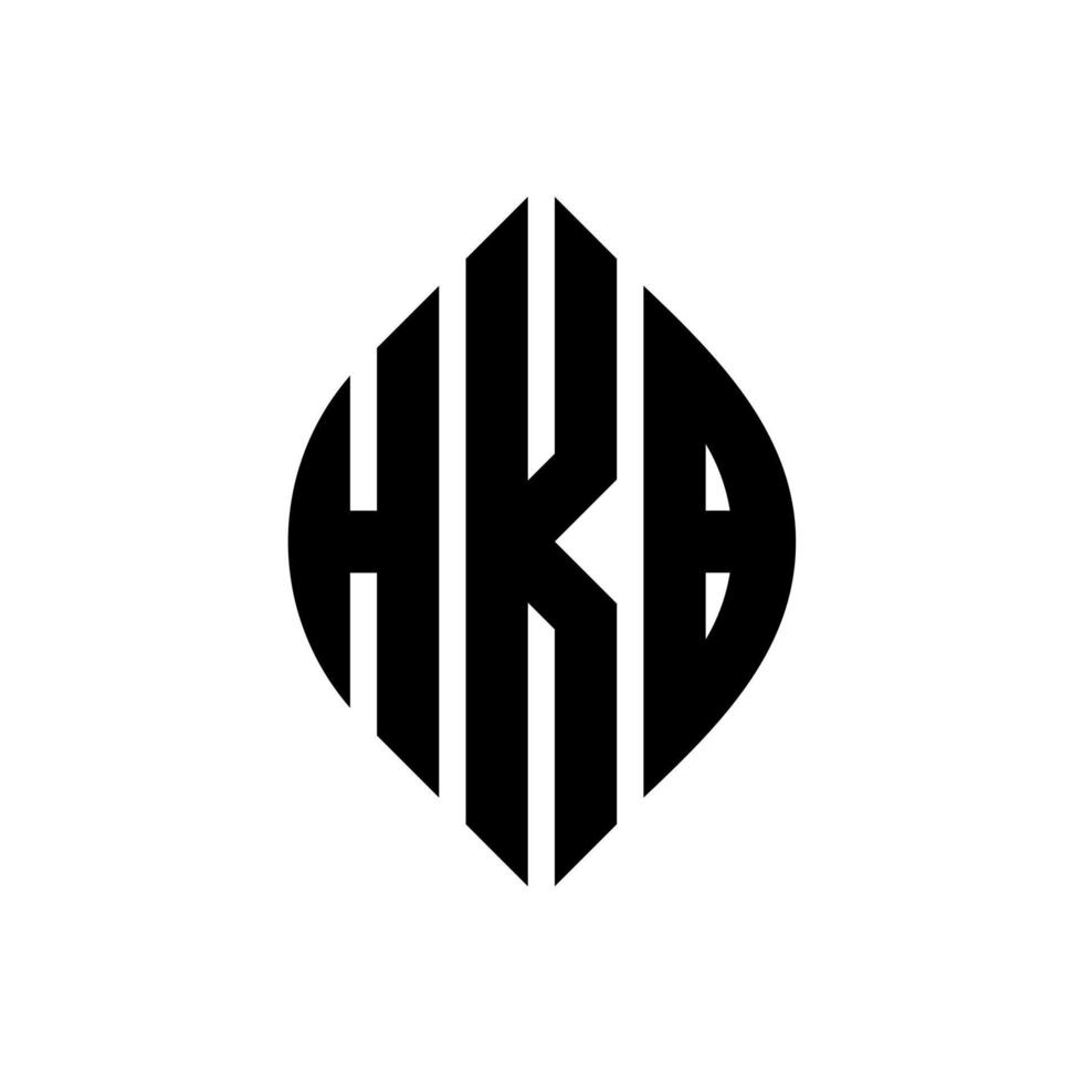 design de logotipo de letra de círculo hkb com forma de círculo e elipse. letras de elipse hkb com estilo tipográfico. as três iniciais formam um logotipo circular. hkb círculo emblema abstrato monograma carta marca vetor. vetor