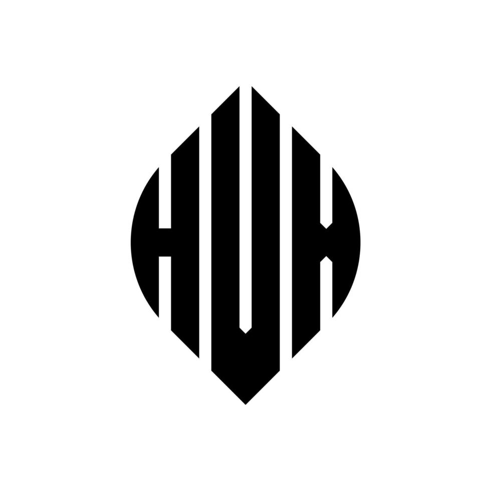 design de logotipo de carta de círculo hvx com forma de círculo e elipse. letras de elipse hvx com estilo tipográfico. as três iniciais formam um logotipo circular. hvx círculo emblema abstrato monograma carta marca vetor. vetor