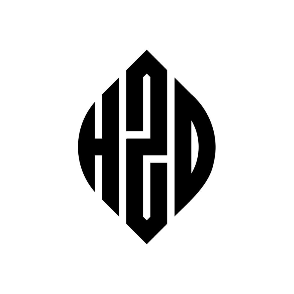 design de logotipo de letra de círculo hzd com forma de círculo e elipse. letras de elipse hzd com estilo tipográfico. as três iniciais formam um logotipo circular. hzd círculo emblema abstrato monograma carta marca vetor. vetor
