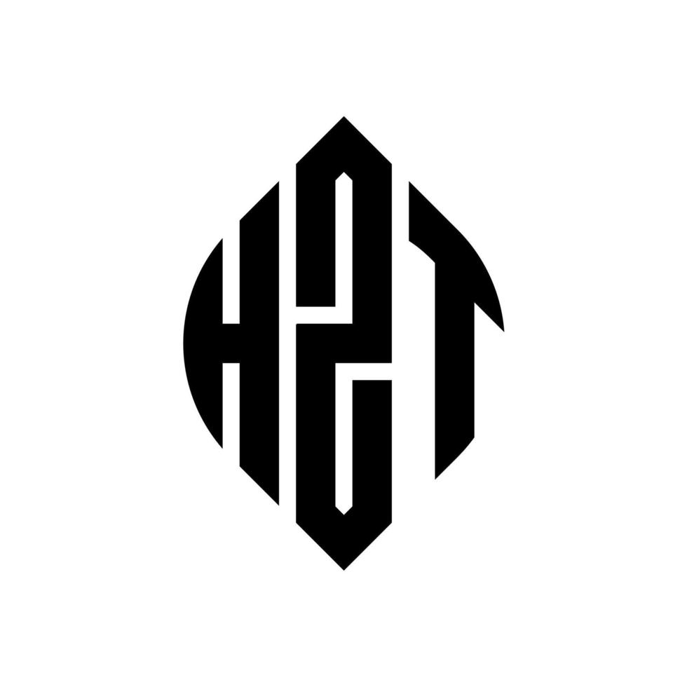 design de logotipo de letra de círculo hzt com forma de círculo e elipse. letras de elipse hzt com estilo tipográfico. as três iniciais formam um logotipo circular. hzt círculo emblema abstrato monograma carta marca vetor. vetor