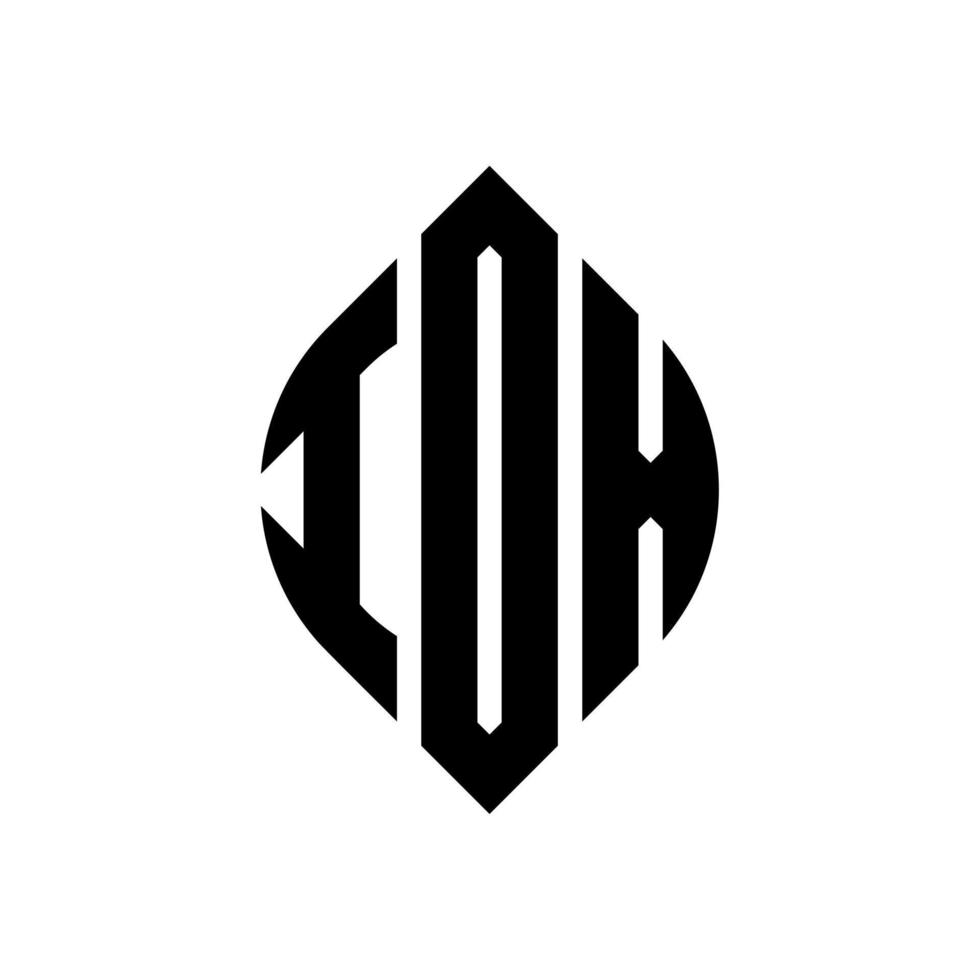design de logotipo de letra de círculo idx com forma de círculo e elipse. letras de elipse idx com estilo tipográfico. as três iniciais formam um logotipo circular. idx círculo emblema abstrato monograma carta marca vetor. vetor