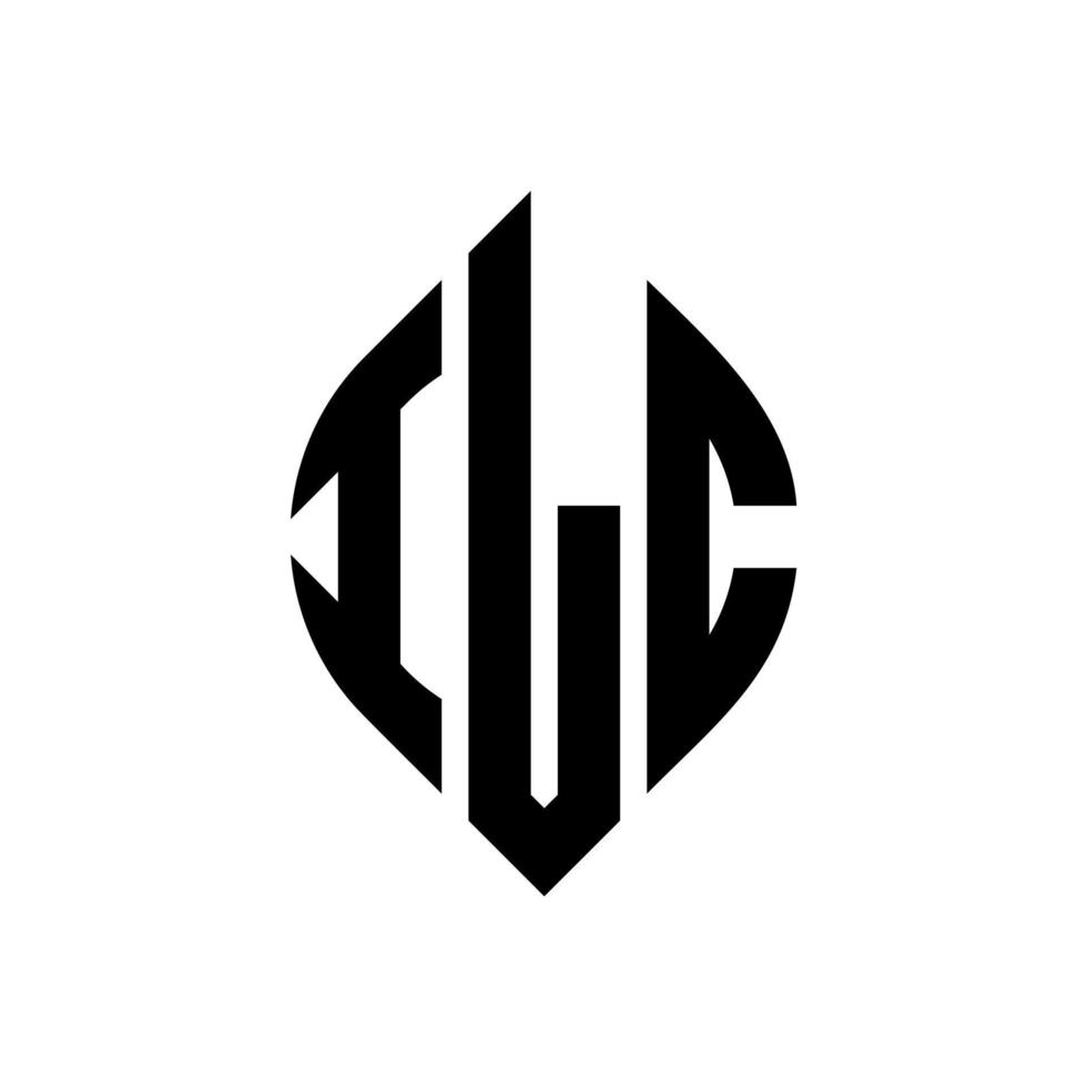 design de logotipo de letra de círculo ilc com forma de círculo e elipse. letras de elipse ilc com estilo tipográfico. as três iniciais formam um logotipo circular. ilc círculo emblema abstrato monograma carta marca vetor. vetor
