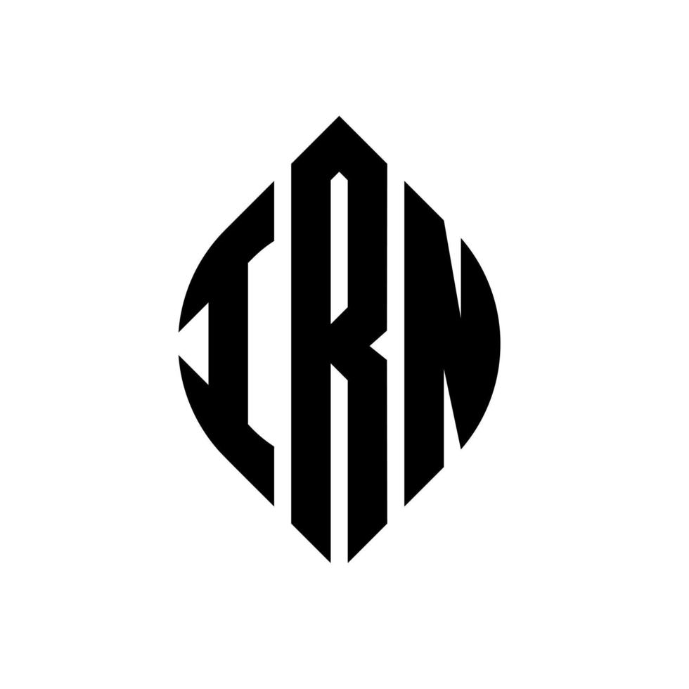 design de logotipo de carta de círculo irn com forma de círculo e elipse. letras de elipse irn com estilo tipográfico. as três iniciais formam um logotipo circular. IRn círculo emblema abstrato monograma carta marca vetor. vetor