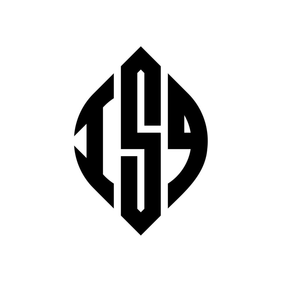 design de logotipo de letra de círculo isq com forma de círculo e elipse. letras de elipse isq com estilo tipográfico. as três iniciais formam um logotipo circular. isq círculo emblema abstrato monograma carta marca vetor. vetor