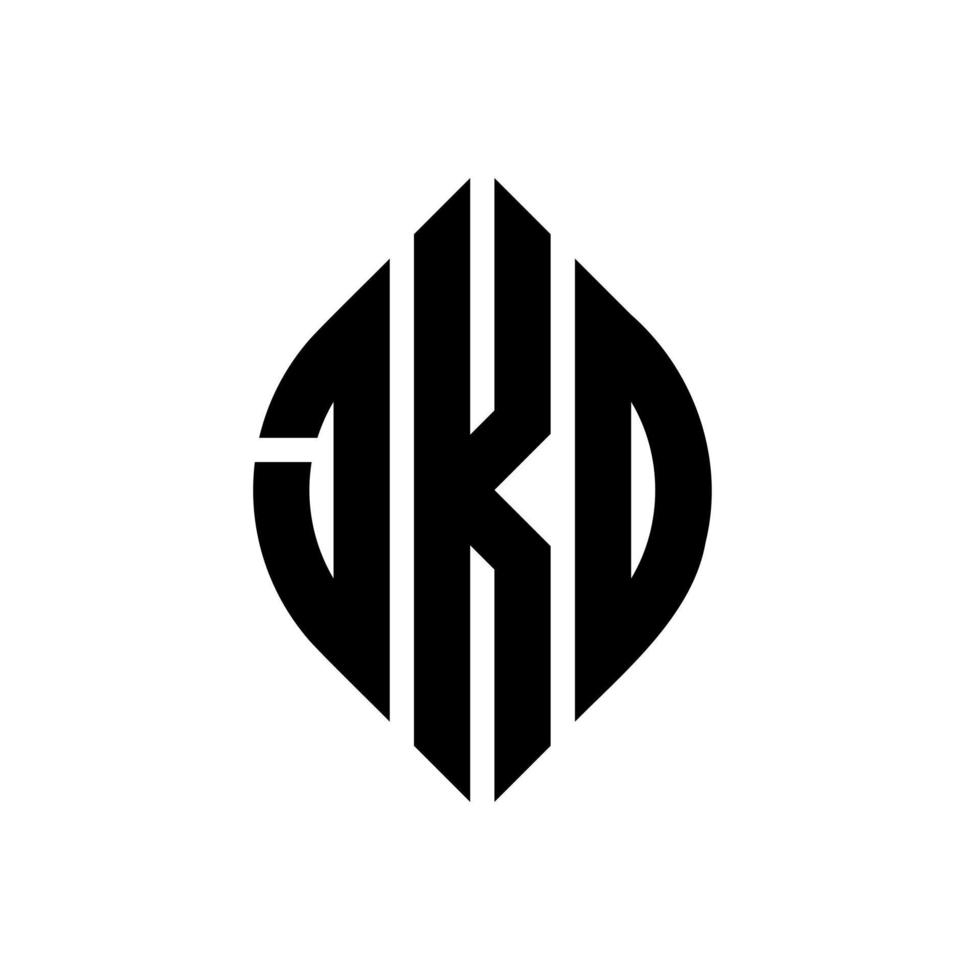 design de logotipo de carta de círculo jko com forma de círculo e elipse. letras de elipse jko com estilo tipográfico. as três iniciais formam um logotipo circular. jko círculo emblema abstrato monograma carta marca vetor. vetor