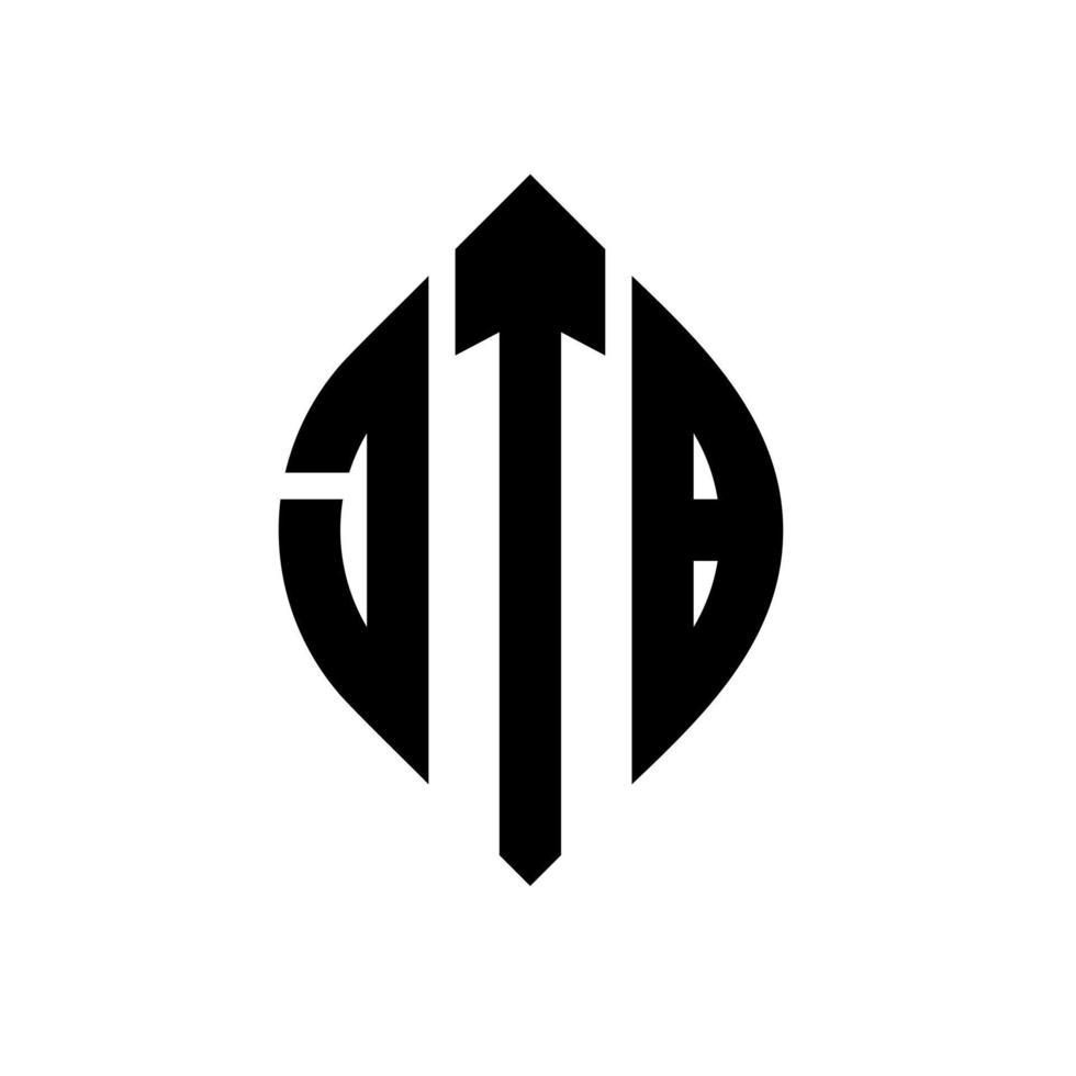 design de logotipo de carta de círculo jtb com forma de círculo e elipse. letras de elipse jtb com estilo tipográfico. as três iniciais formam um logotipo circular. jtb círculo emblema abstrato monograma carta marca vetor. vetor