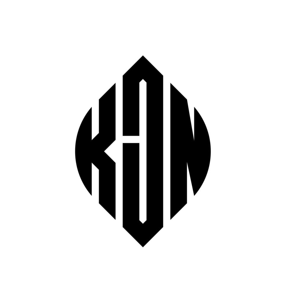 kjn design de logotipo de letra de círculo com forma de círculo e elipse. letras de elipse kjn com estilo tipográfico. as três iniciais formam um logotipo circular. kjn círculo emblema abstrato monograma carta marca vetor. vetor