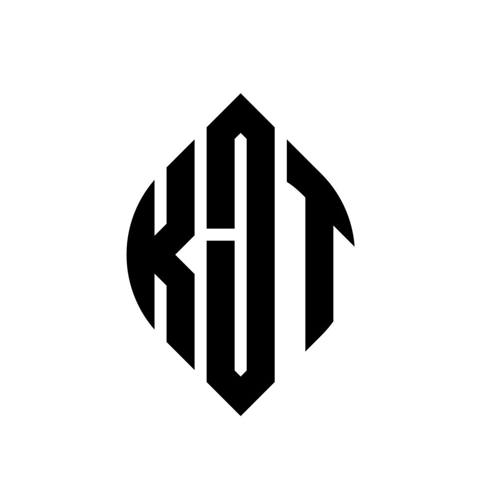 kjt design de logotipo de letra de círculo com forma de círculo e elipse. letras de elipse kjt com estilo tipográfico. as três iniciais formam um logotipo circular. kjt círculo emblema abstrato monograma carta marca vetor. vetor