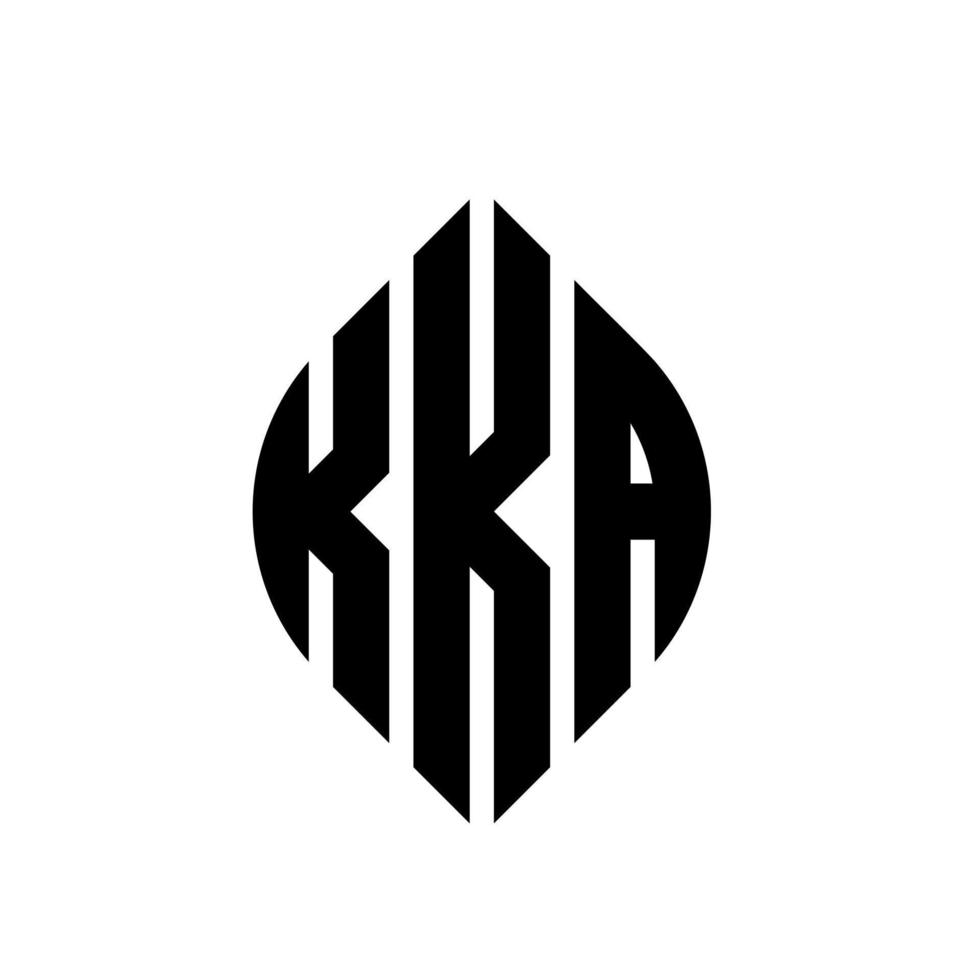 design de logotipo de carta de círculo kka com forma de círculo e elipse. letras de elipse kka com estilo tipográfico. as três iniciais formam um logotipo circular. kka círculo emblema abstrato monograma carta marca vetor. vetor