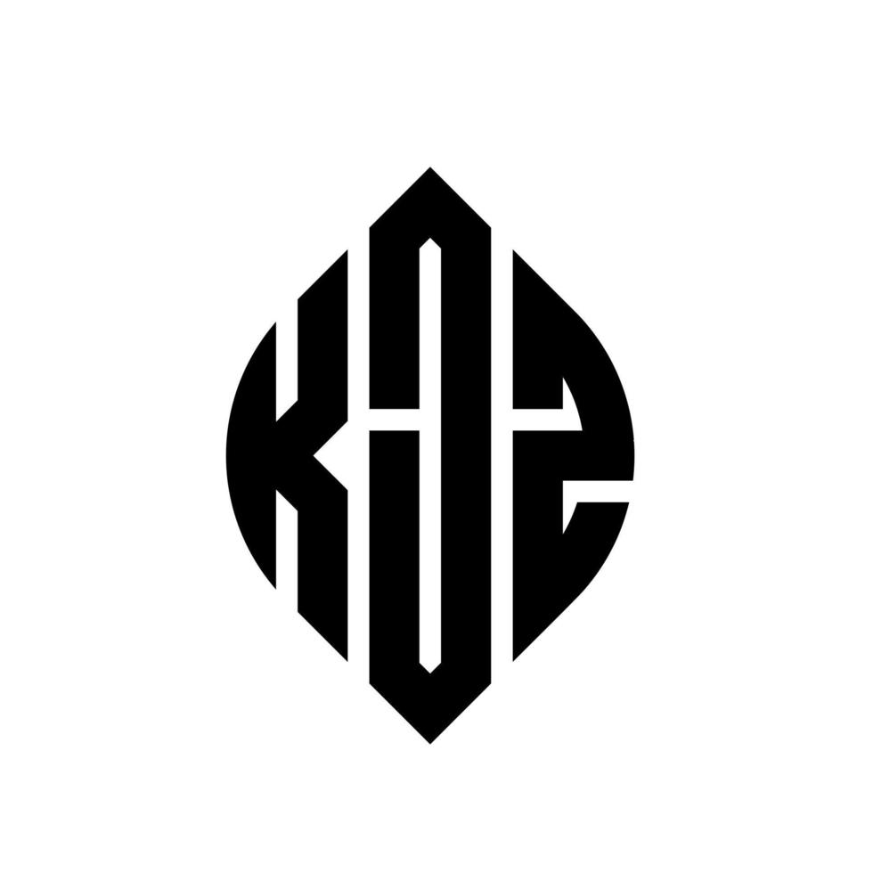 design de logotipo de letra de círculo kjz com forma de círculo e elipse. letras de elipse kjz com estilo tipográfico. as três iniciais formam um logotipo circular. kjz círculo emblema abstrato monograma letra marca vetor. vetor