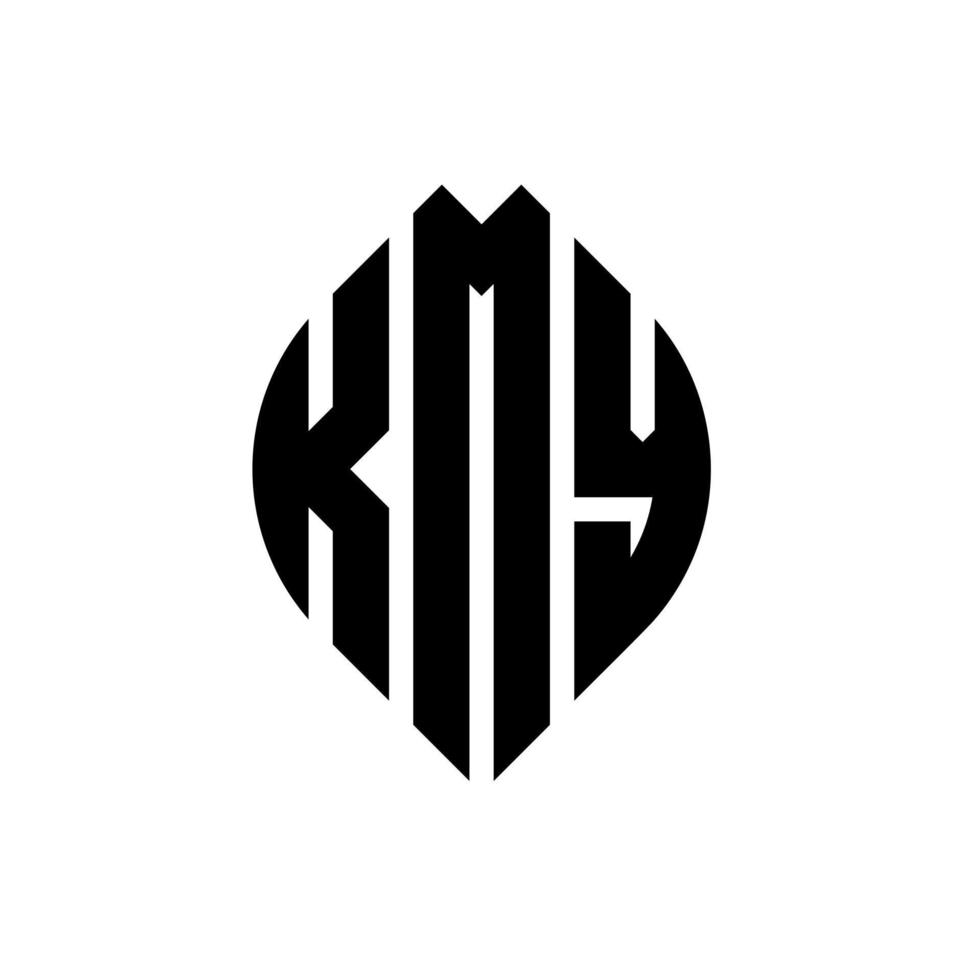 design de logotipo de carta de círculo kmy com forma de círculo e elipse. letras de elipse kmy com estilo tipográfico. as três iniciais formam um logotipo circular. Kmy círculo emblema abstrato monograma carta marca vetor. vetor