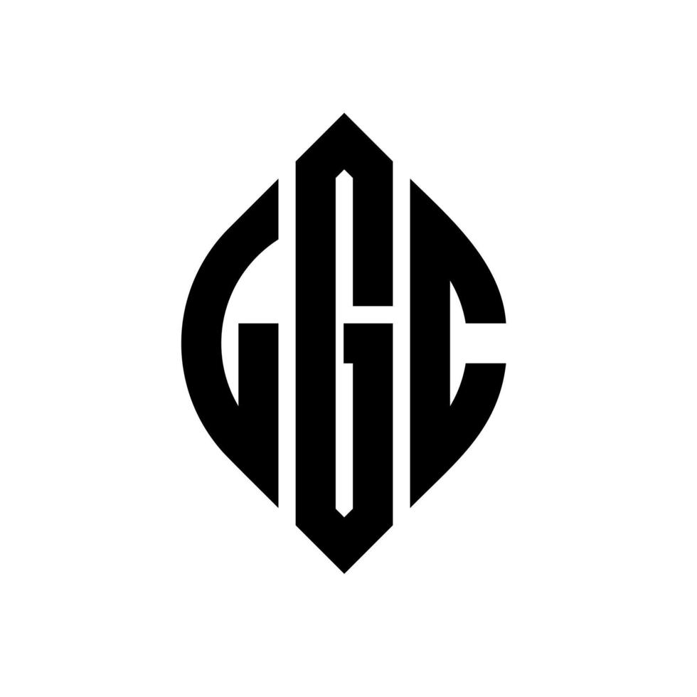 design de logotipo de letra de círculo lgc com forma de círculo e elipse. letras de elipse lgc com estilo tipográfico. as três iniciais formam um logotipo circular. lgc círculo emblema abstrato monograma carta marca vetor. vetor