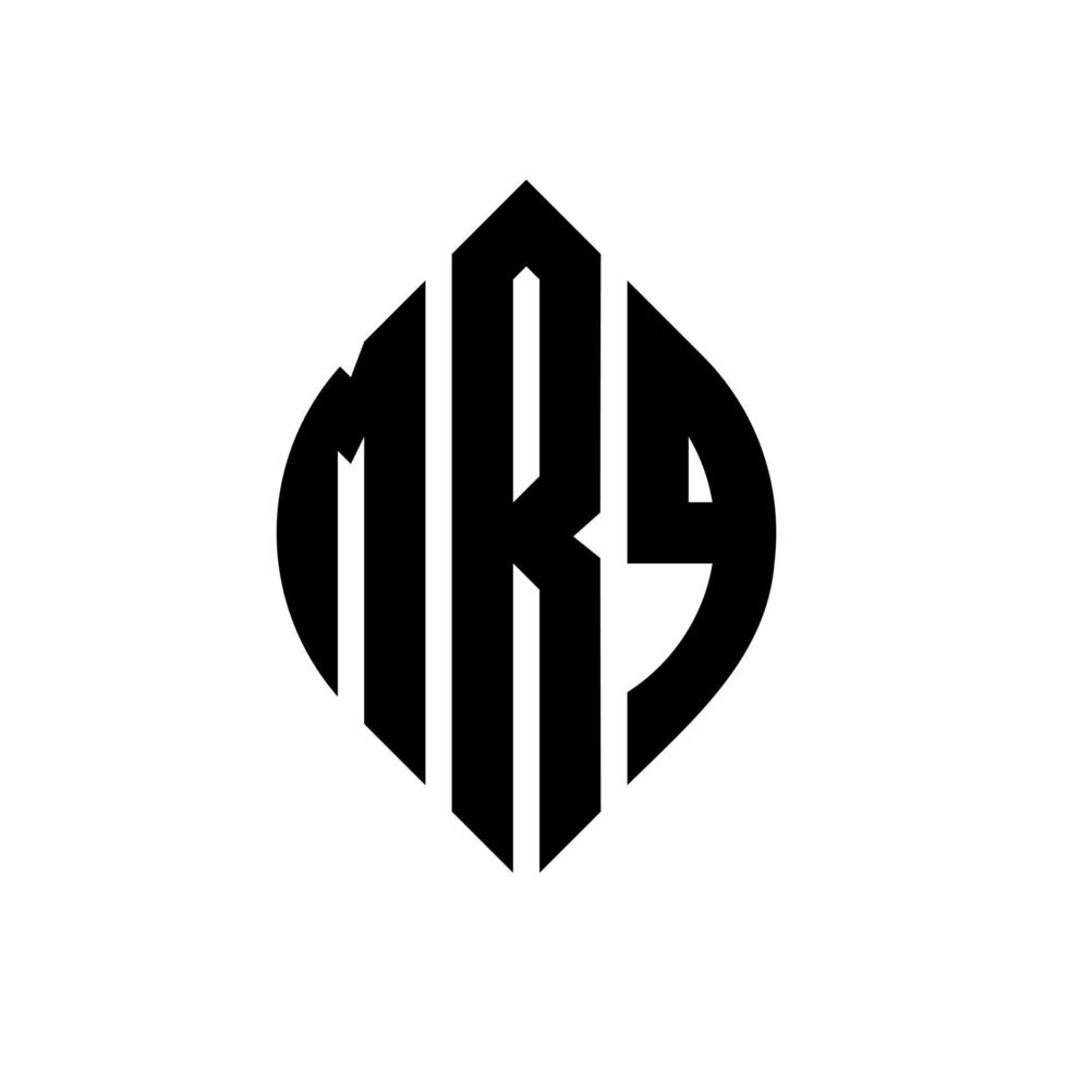 design de logotipo de letra de círculo mrq com forma de círculo e elipse. letras de elipse mrq com estilo tipográfico. as três iniciais formam um logotipo circular. mrq círculo emblema abstrato monograma carta marca vetor. vetor