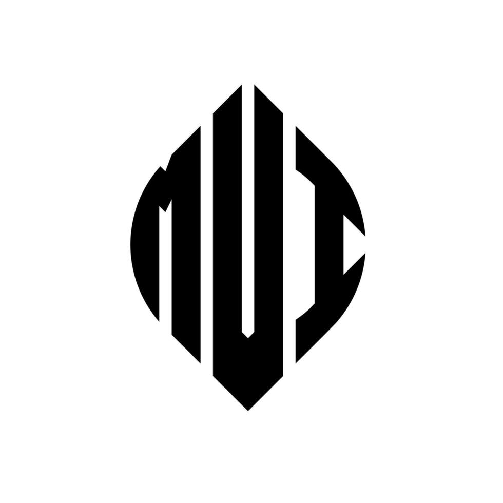 design de logotipo de carta de círculo mvi com forma de círculo e elipse. letras de elipse mvi com estilo tipográfico. as três iniciais formam um logotipo circular. mvi círculo emblema abstrato monograma carta marca vetor. vetor