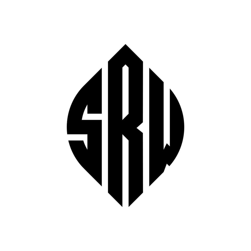 design de logotipo de carta de círculo srw com forma de círculo e elipse. srw letras de elipse com estilo tipográfico. as três iniciais formam um logotipo circular. srw círculo emblema abstrato monograma carta marca vetor. vetor