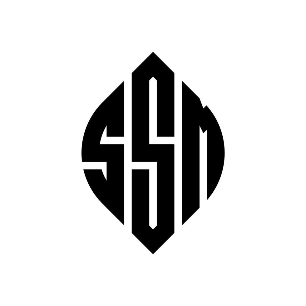 design de logotipo de carta de círculo ssm com forma de círculo e elipse. letras de elipse ssm com estilo tipográfico. as três iniciais formam um logotipo circular. ssm círculo emblema abstrato monograma carta marca vetor. vetor