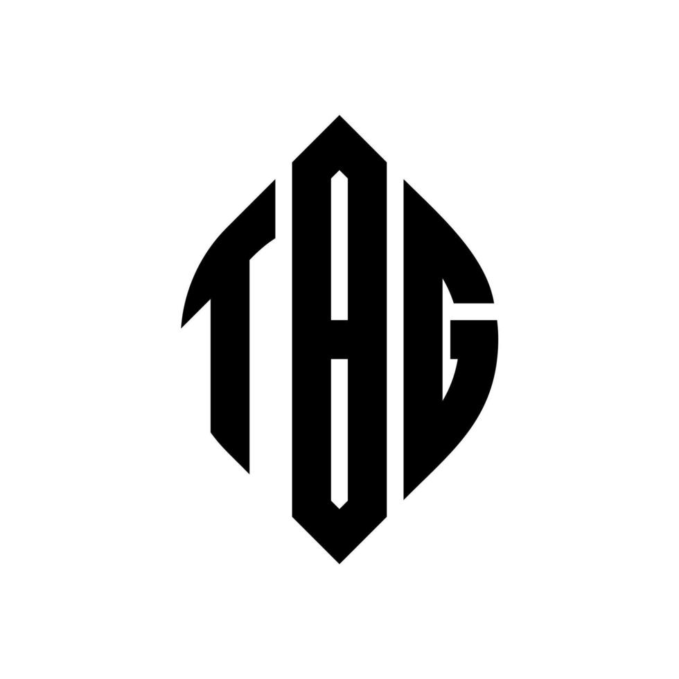design de logotipo de letra de círculo tbg com forma de círculo e elipse. letras de elipse tbg com estilo tipográfico. as três iniciais formam um logotipo circular. TBG círculo emblema abstrato monograma carta marca vetor. vetor