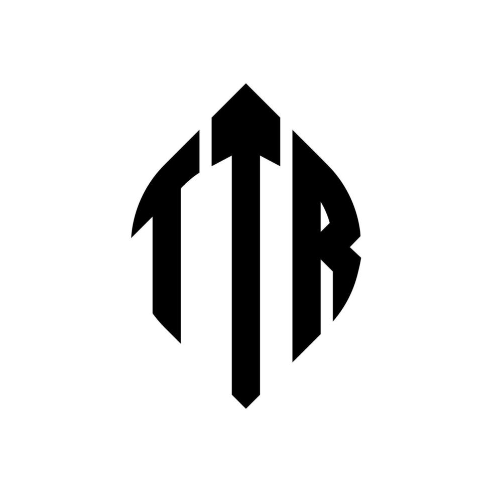 design de logotipo de carta de círculo ttr com forma de círculo e elipse. letras de elipse ttr com estilo tipográfico. as três iniciais formam um logotipo circular. ttr círculo emblema abstrato monograma carta marca vetor. vetor